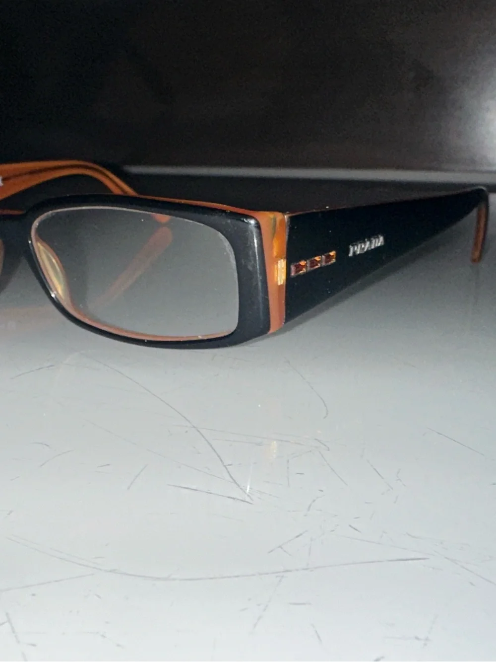 Prada 🖤 Black and Brown Rectangular Designer Glasses
